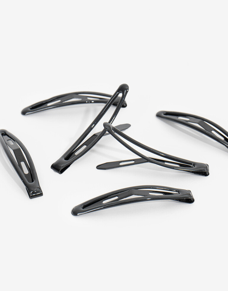 Horquillas Set Acrilico Set De Hebillas Tic Tac - Negro