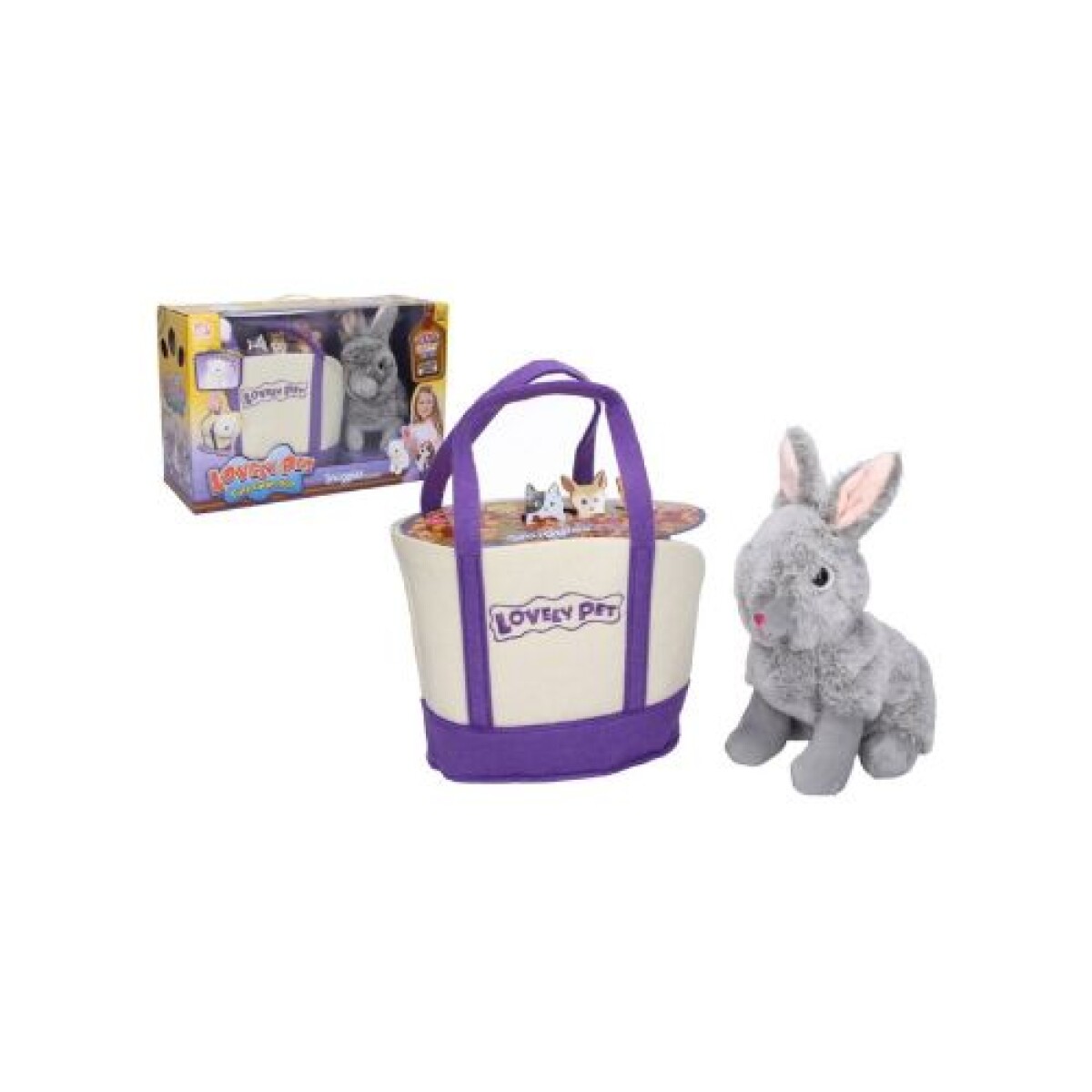 Set Conejo De Peluche Con Bolso De Paseo 