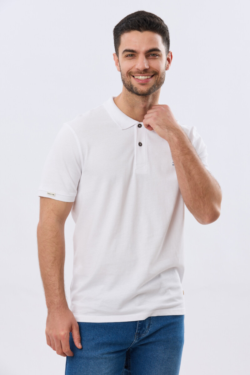 REMERA POLO LISA JERSEY - Blanco 