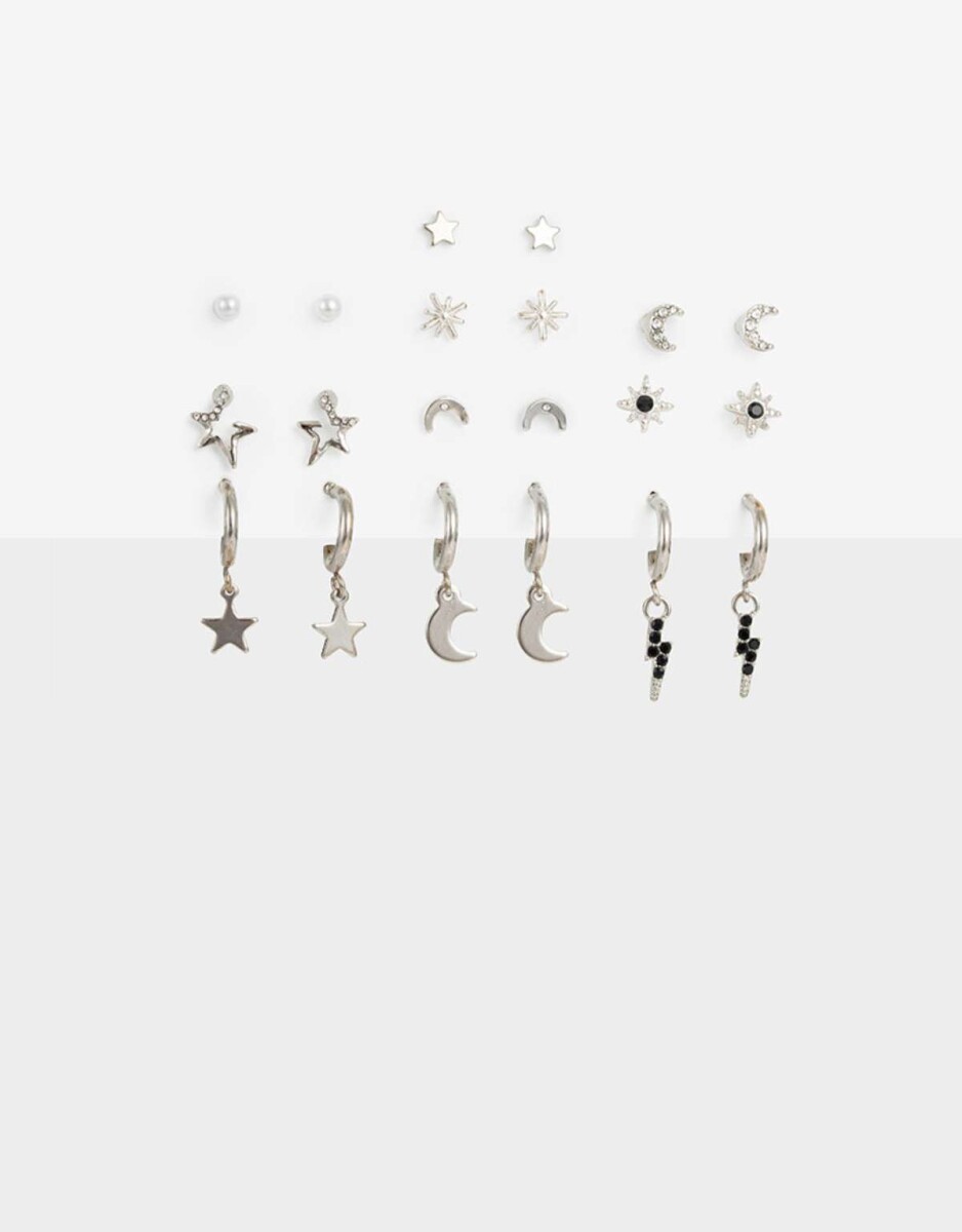 Aros Sets Metal - Plateado Rodio 