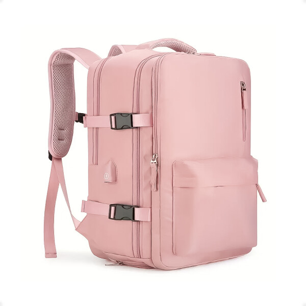 Bolso Mochila de Viaje con Puerto USB Rosa