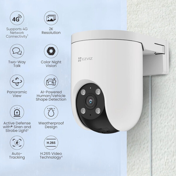 Cámara 4g Ezviz Cs-h8c 2k 3mp Con Movimiento CAMARA 4G EZVIZ CS-H8C 2K 3MP CON MOVIMI