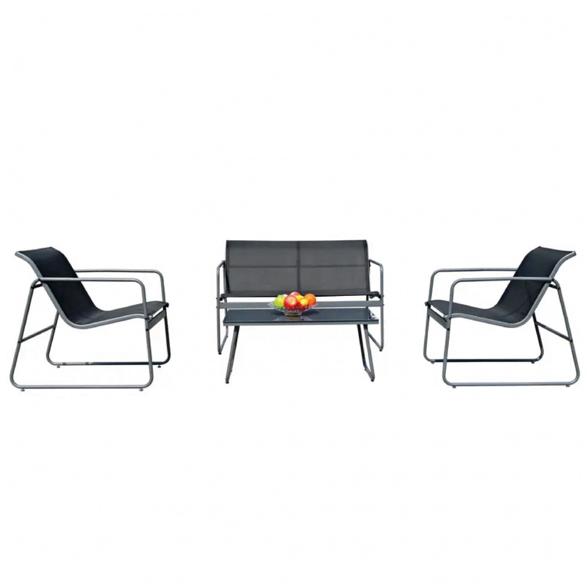 Set De Jardín 4 Piezas Hierro Negro 