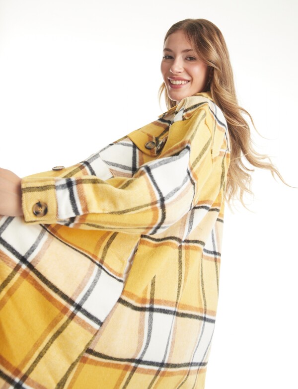 Sobrecamisa Larga Cuadros MOSTAZA/MULTI