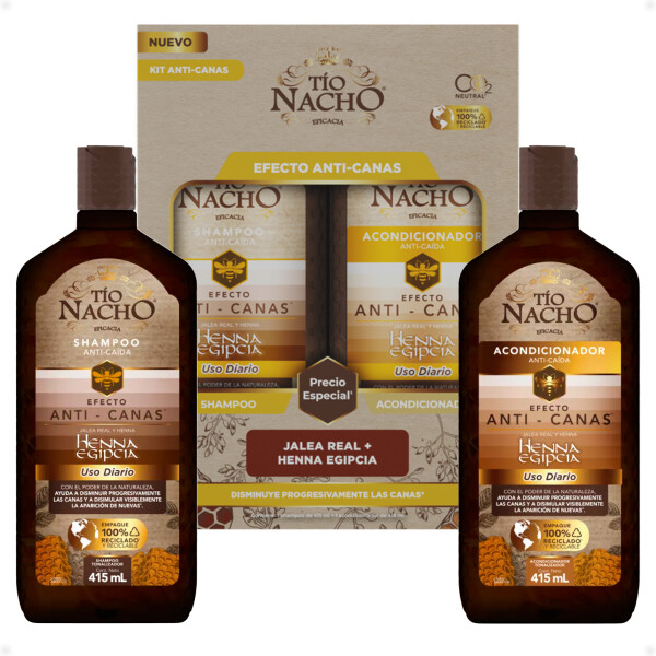 Pack Shampoo y Acondicionador Anticanas Jalea Real y Henna Egipcia TÃ­o Nacho de 415 ML Pack Shampoo y Acondicionador Anticanas Jalea Real y Henna Egipcia TÃ­o Nacho de 415 ML