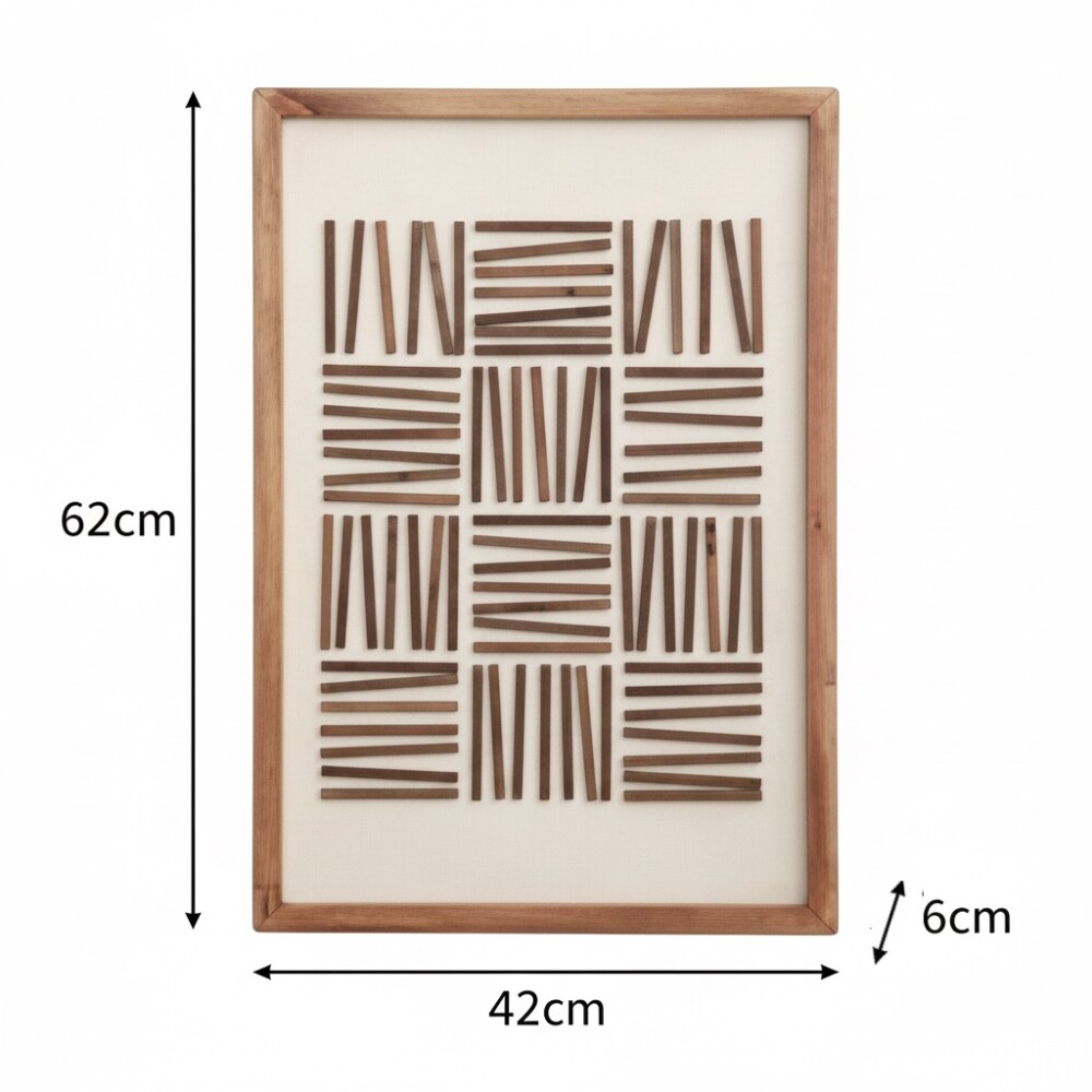 CUADRO DECORATIVO MADERA MACIZA - 62 Cm x 42 Cm - LÍNEA RÚSTICA N°7
