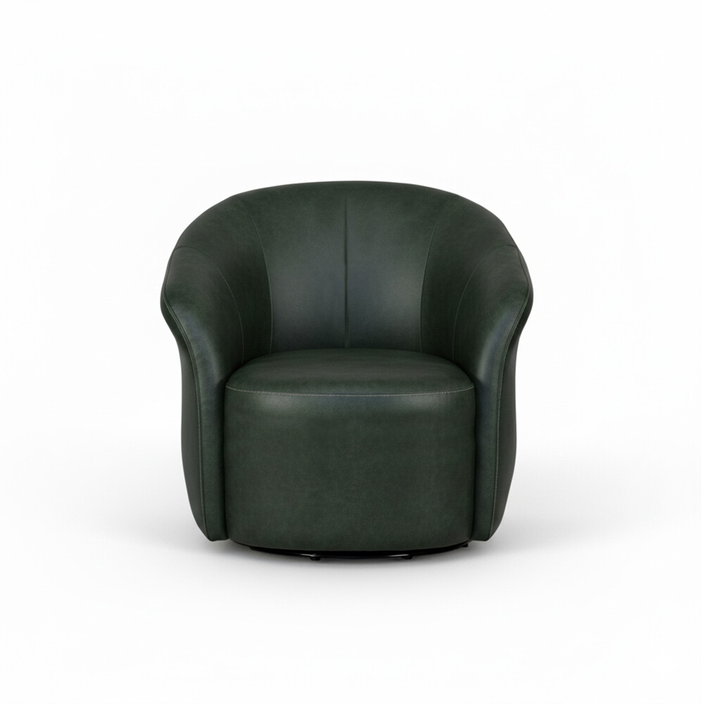 Butaca Giratoria 1 Cuerpo Air Vintage - 100% Cuero Green