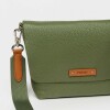 Bandolera New Nina en cuero graneado Verde