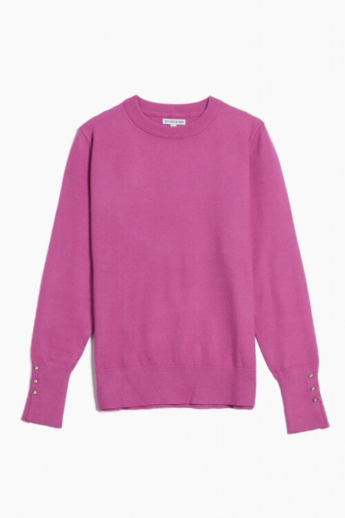 Sweater con detalle en manga ROSADO