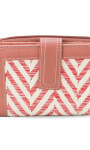 BILLETERA AGNES ZIGZAG CRUDO Y CORAL