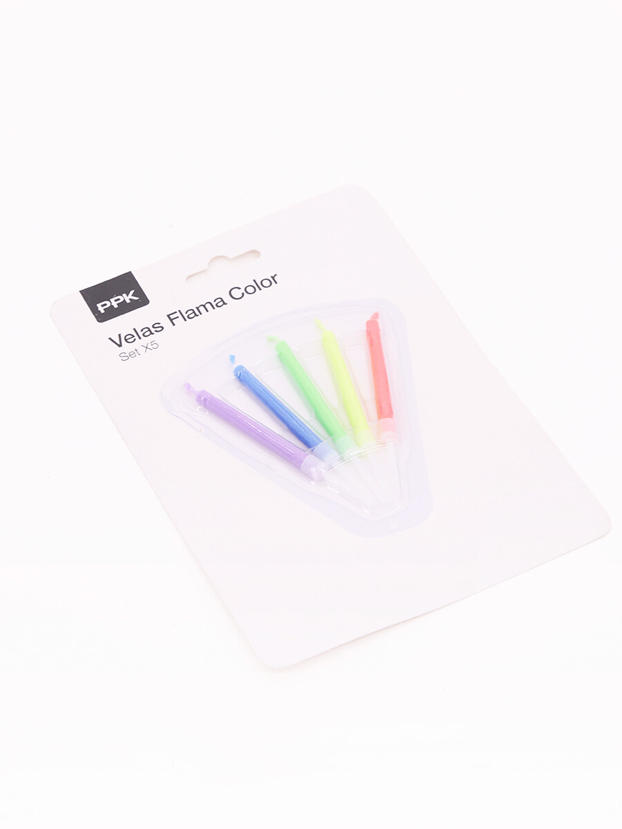 VELA FLAMA COLOR SET X 5 - MULTICOLOR 