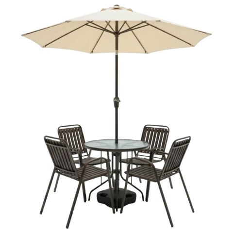 JGO JARDIN MARRON C/SOMBRILLA 6PZAS Unica