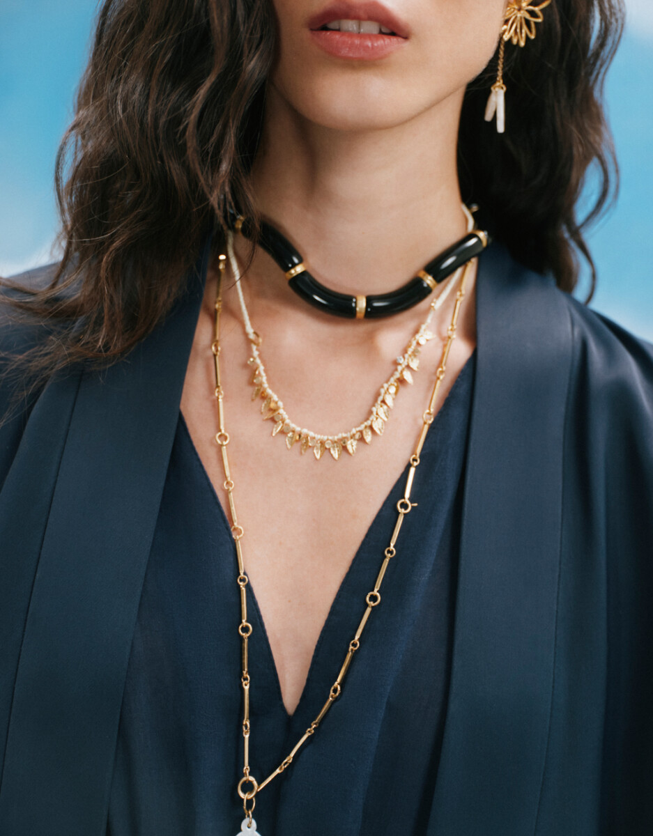 Collar Corto De Resina Boho 