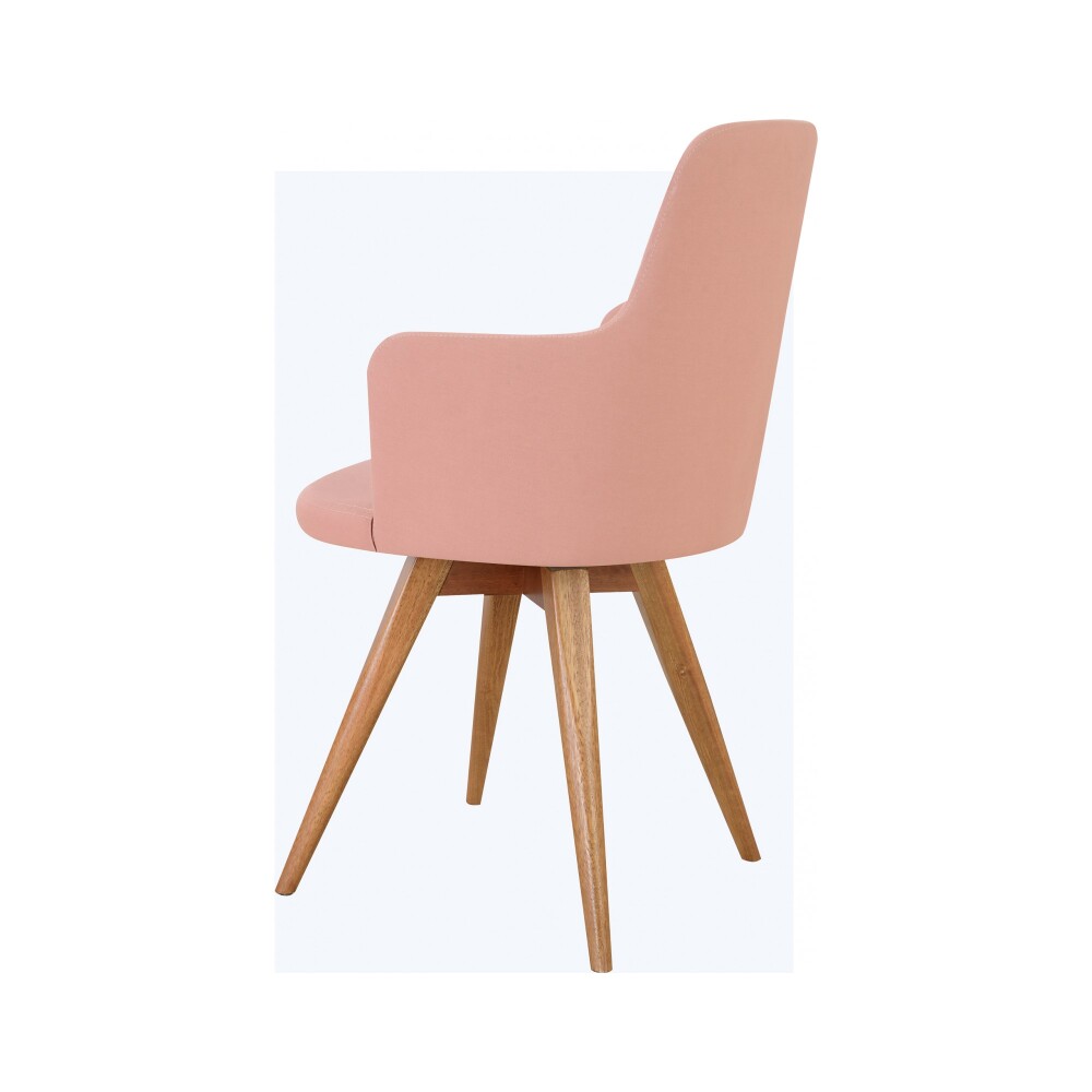 SILLA DE COMEDOR MADERA-Y-TELA ROSA TINA GIRATORIA