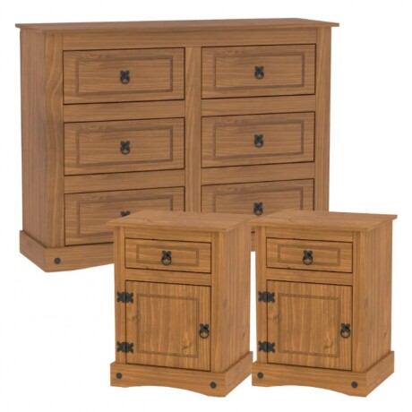 Cómoda + Mesas de Luz Naturale Cómoda + Mesas de Luz Naturale