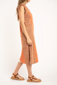 Vestido Raya Vertical Lurex Mocha