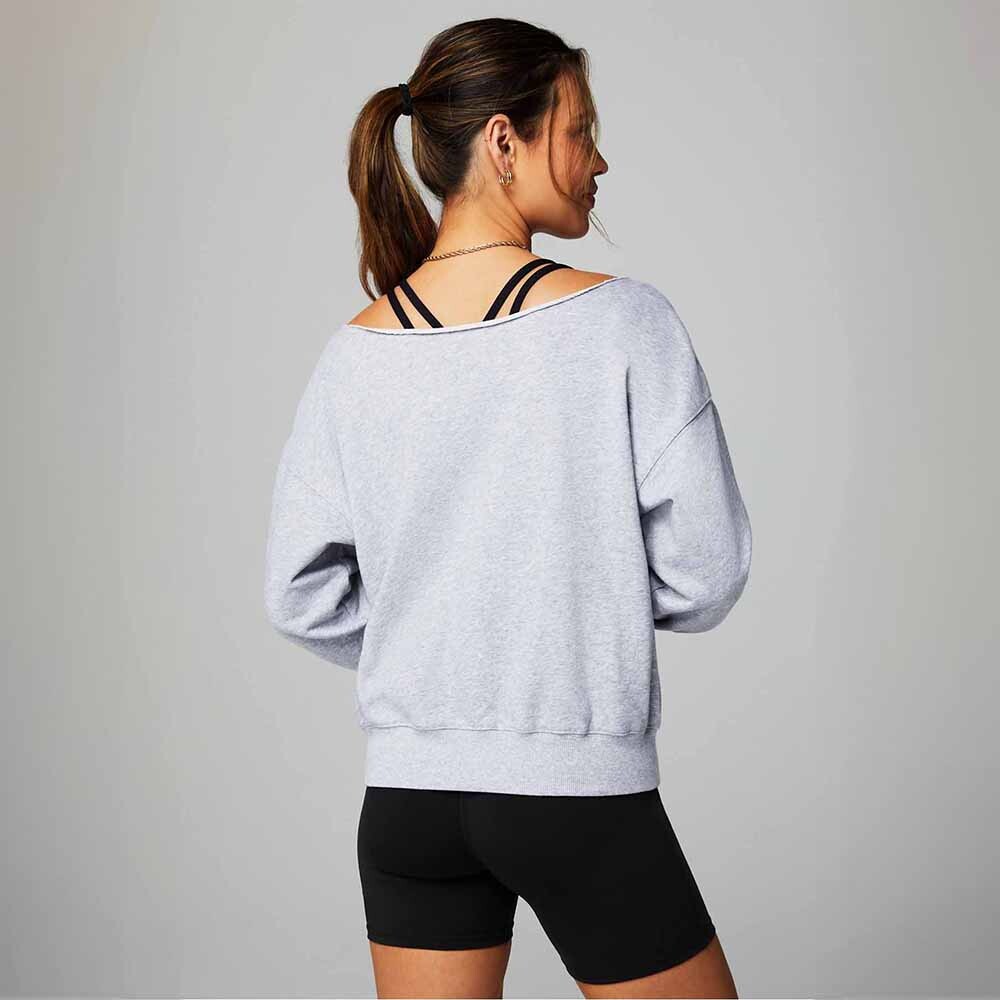 Polera Year Round Terry Off Shoulder Sweatshirt Mujer Classic Grey Heather
