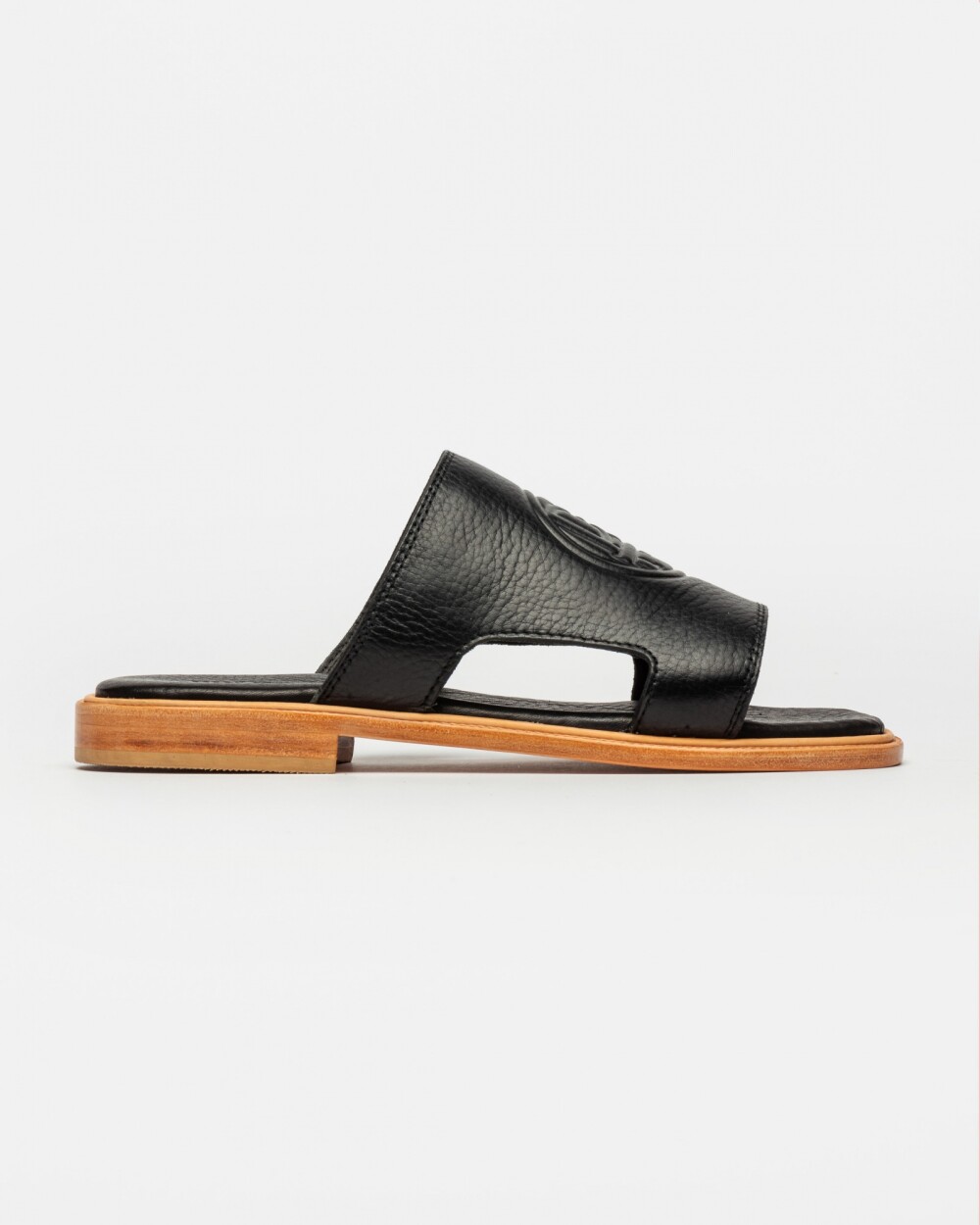 Flat Audrey En Cuero Graneado Negro