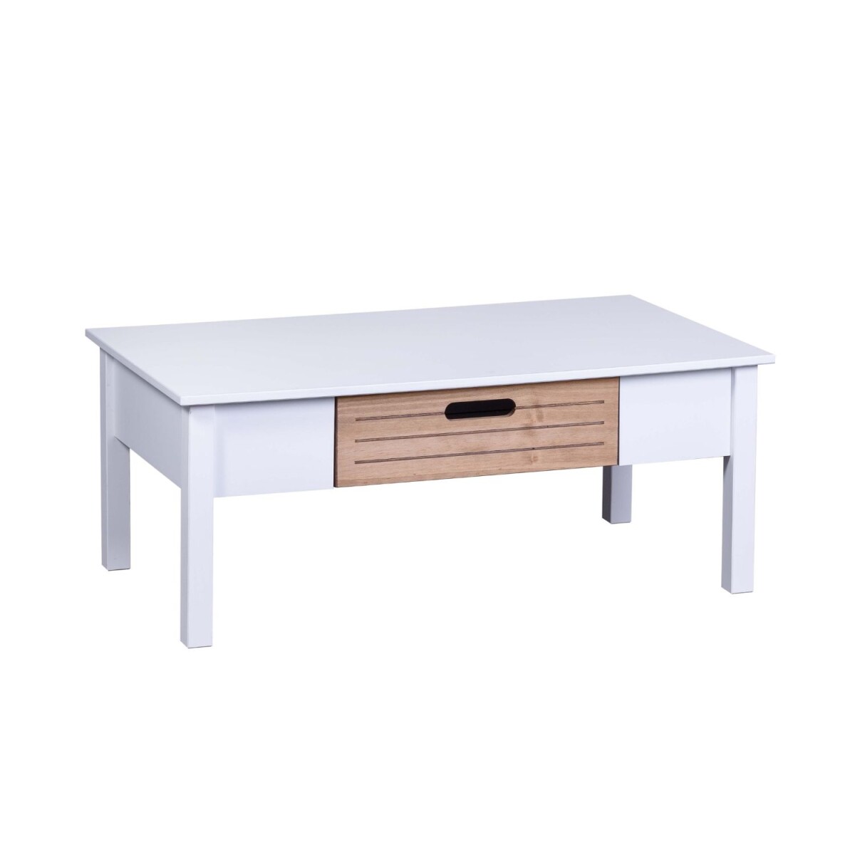 Mesa de centro Lumax de 1 cajón madera y blanco 