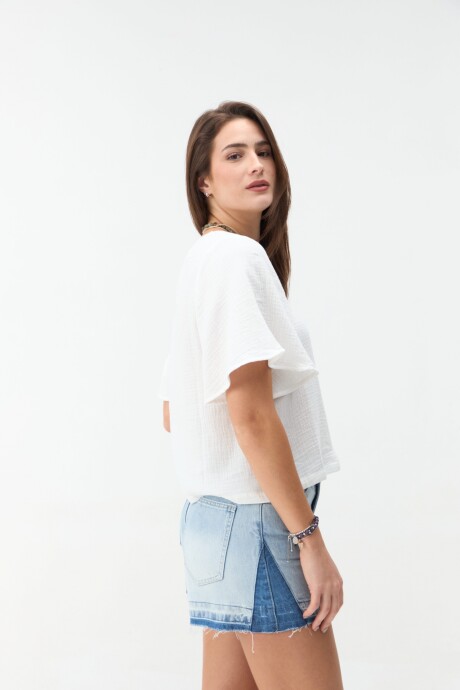 BLUSA MANGA CORTA NIGELLA Blanco