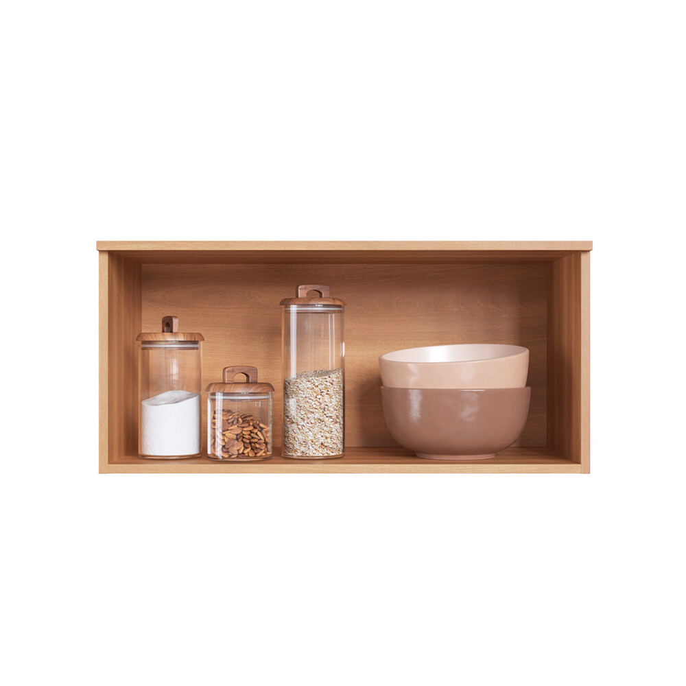 Módulo aéreo ALICE 0,80 m, 1 puerta basculante ripada, color Freijó Módulo Aéreo Alice 0,80 M, 1 Puerta Basculante Ripada, Color Freijó