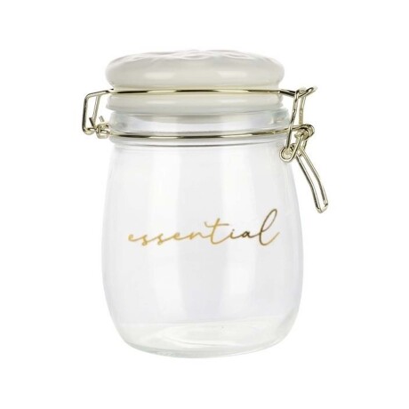Frasco Recipiente Essential 750Ml en Vidrio y Tapa Cerámica Blanco