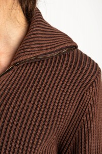 Campera Tejida Algodón Chocolate