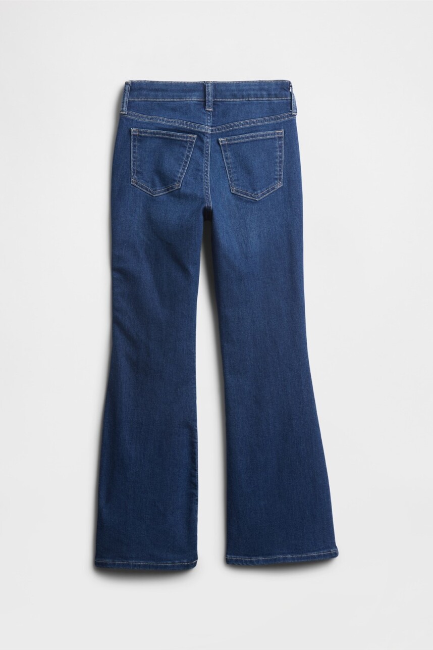 Jean Flare Tiro Alto Niña Dark Indigo