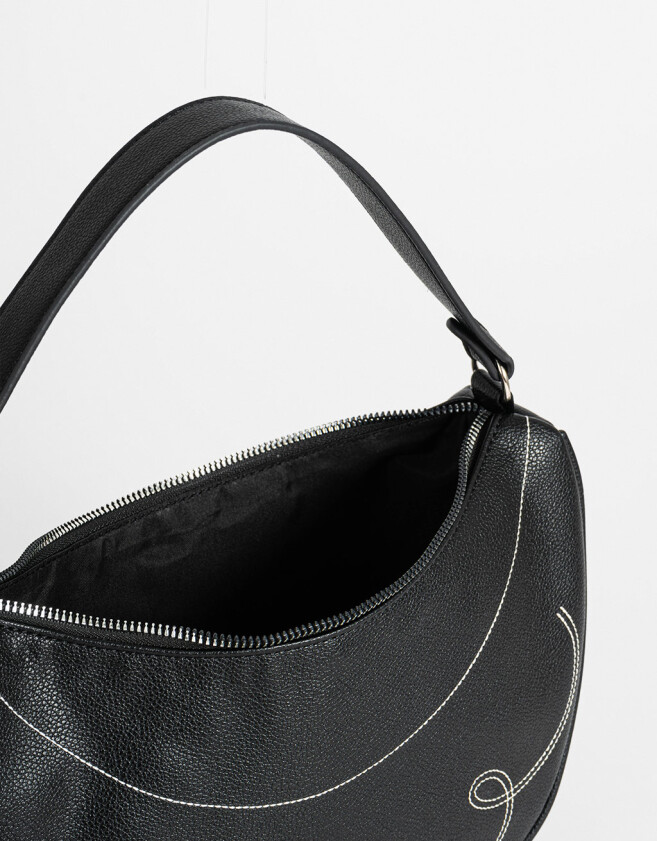 Bandoleras Boho Bandolera Con Bordado Corazón - Negro