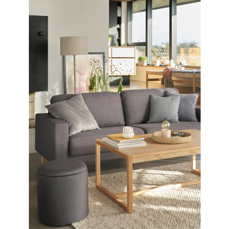 Sofa Egense 3 Cuerpos Tela Gris Oscuro