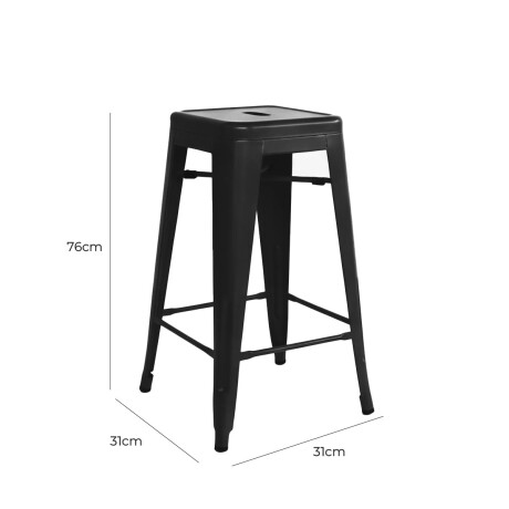 Butaca Taburete Alta Metálica Tolix Puppets Cocina Negro