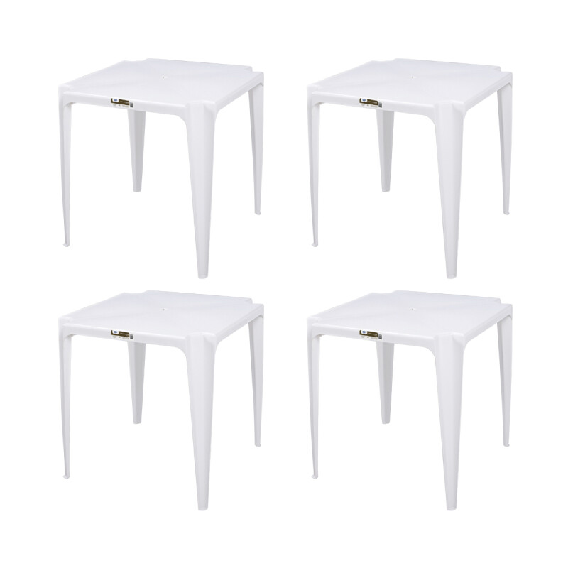 Set x4 Mesa cuadrada 70 x 70 cm Bela Vista BLANCO