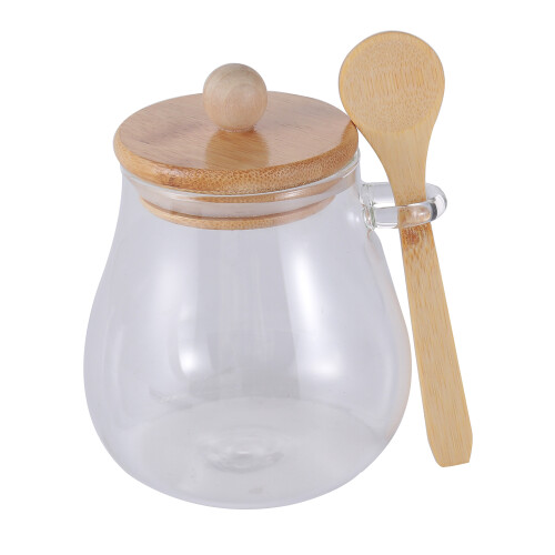 Frasaco vidrio tapa madera 350ml N/a