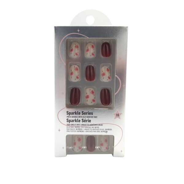 Uñas press on bordo