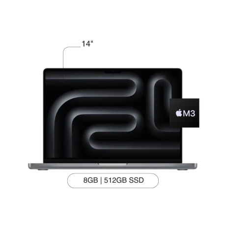 APPLE MACBOOK PRO 14' M3 8GB/512GB/SSD APPLE Macbook Pro 14' MTL73LL/A 512GB SSD / 8GB Chip M3 - Space Gray