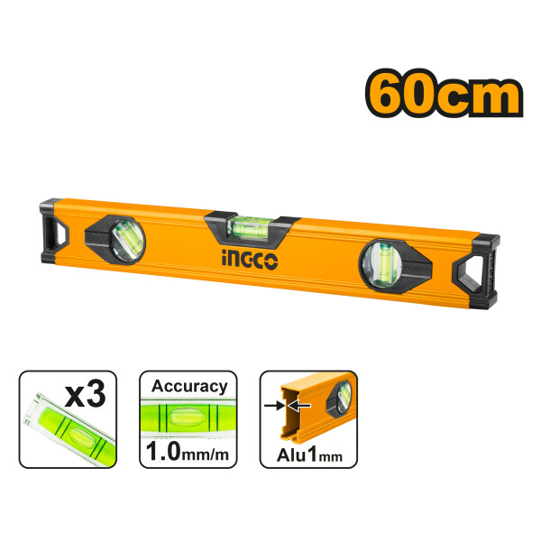 NIVEL ALUMINIO (60CM) INGCO HSL18060 AMARRILO NIVEL ALUMINIO (60CM) INGCO HSL18060 AMARRILO