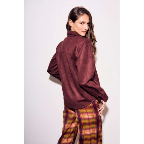 Camisa Gamuza Cuero Vegano Bordeaux