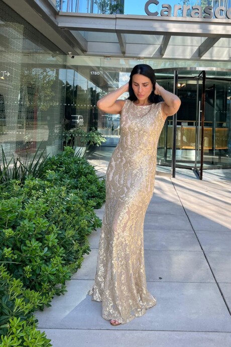 Vestido lentejuelas Berila Dorado