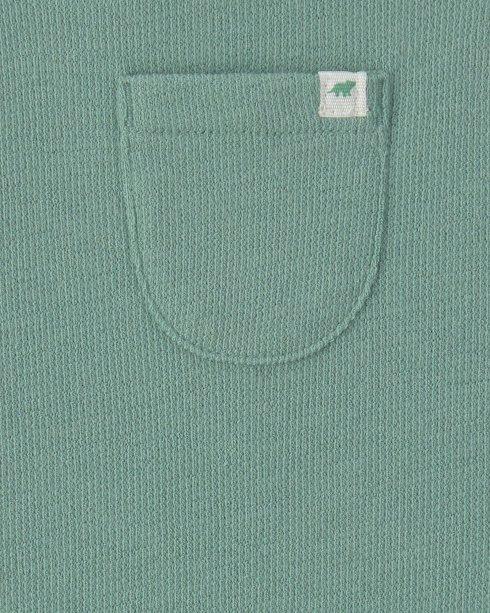 Set dos piezas de algodón, enterito y remera, verde y crema, diseño dinos Sin color