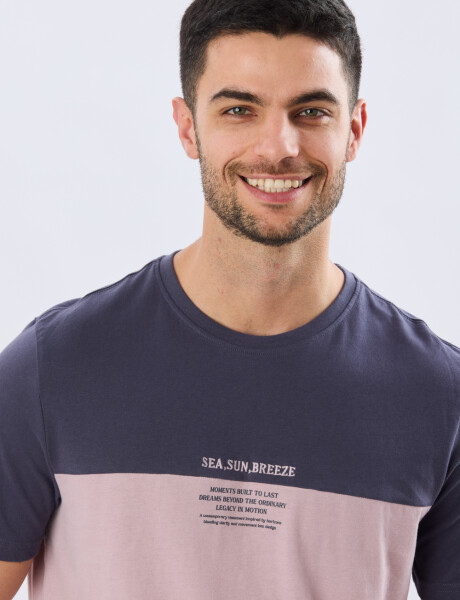 REMERA RAYADA DE ALGODÓN Piedra