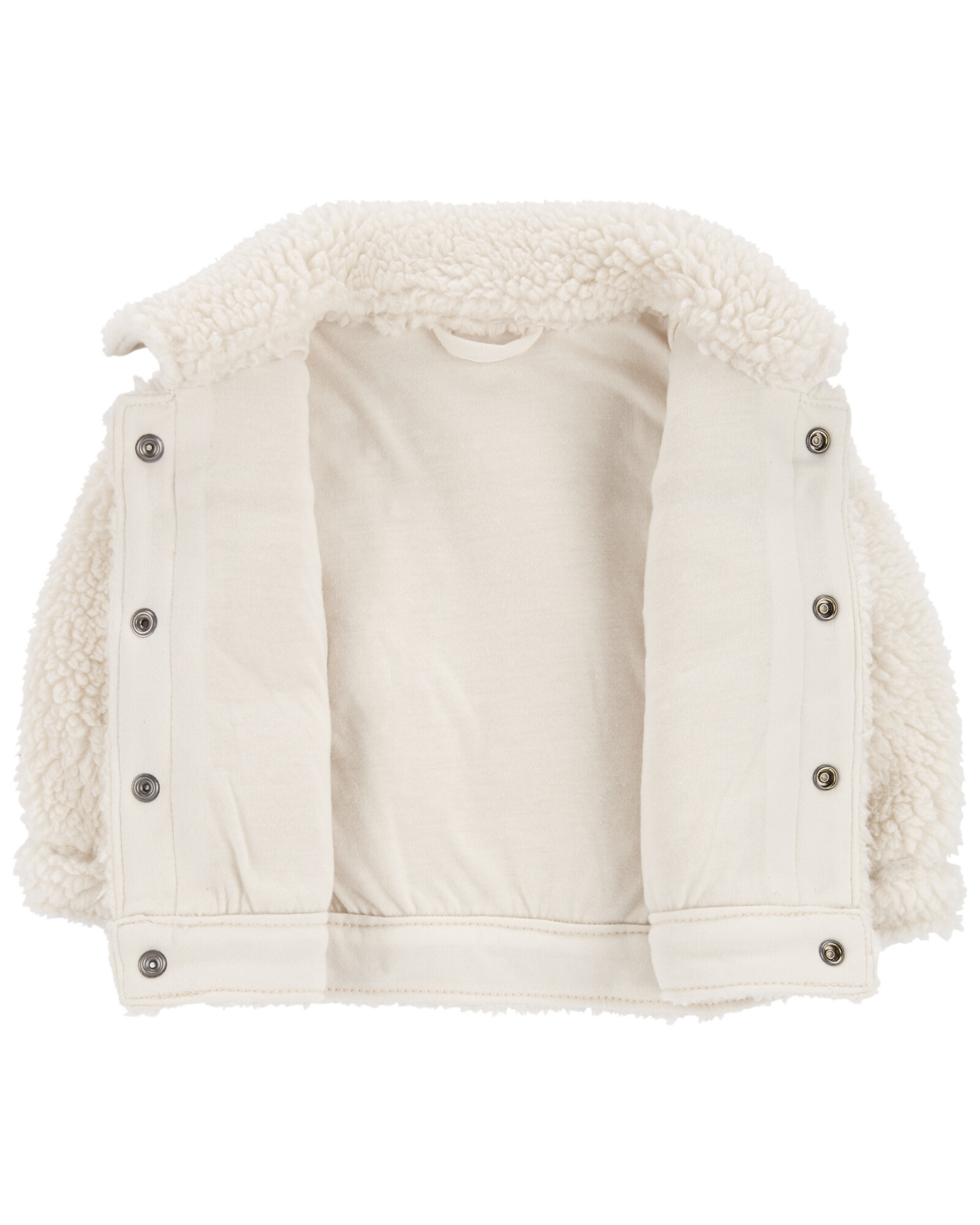 Campera de sherpa, diseño camisa. Talles 6-24M Sin color