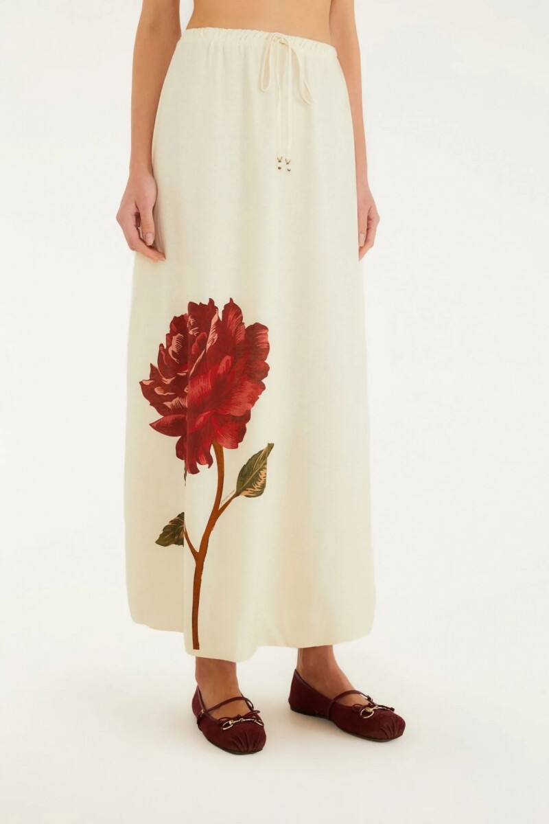 FALDA FLOR Beige