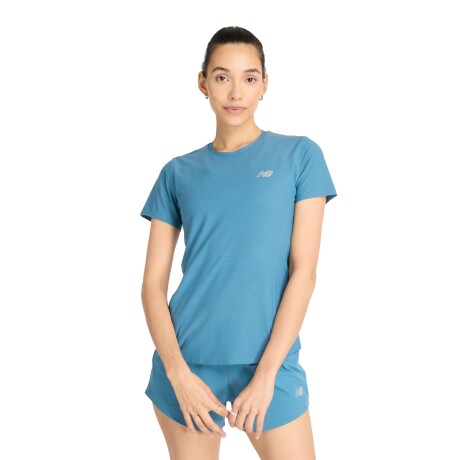 Remera New Balance de Dama - JACQUARD SLIM - WT41281TEI TERRARIU