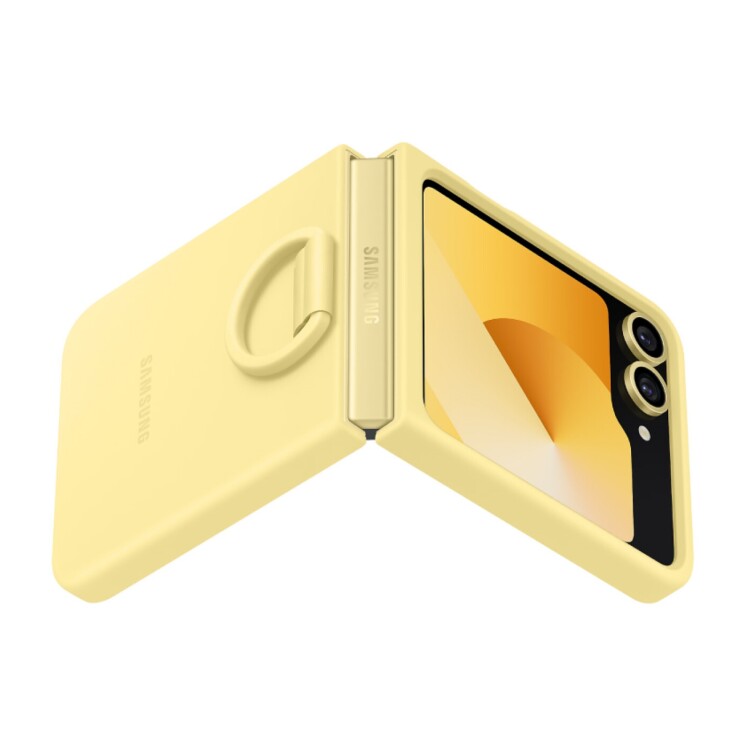 Funda Samsung Silicone Case con Anillo Original para Galaxy Z Flip6 EF-PF741 Yellow