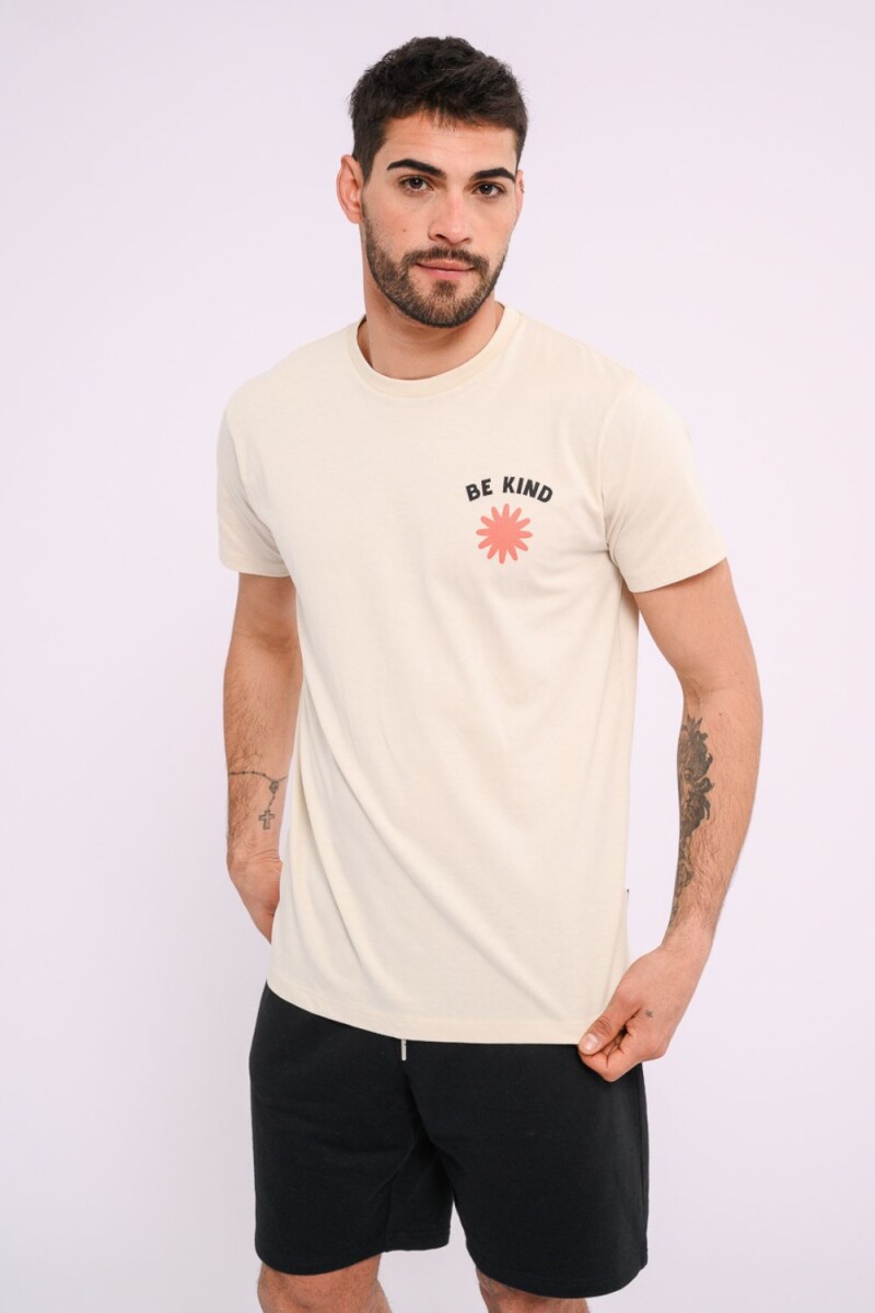 Remera estampada Beige