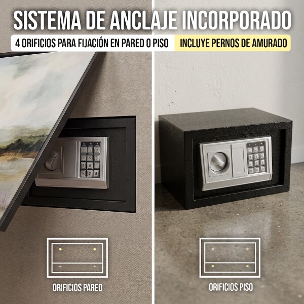 Caja Fuerte Cofre Seguridad Electrónico Llaves 31x20x20 Imback Color Negro Caja Fuerte Cofre Seguridad Electrónico Llaves 31x20x20 Imback Color Negro