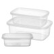 Set x3 Pote rectangular 380/740/1,200 ml TRANSPARENTE