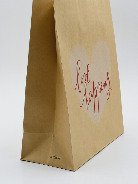 BOLSA DE REGALO CORAZON BEIGE