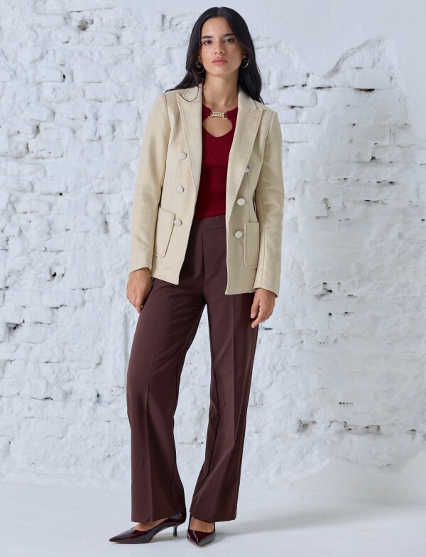 Blazer Botones Brillo BEIGE