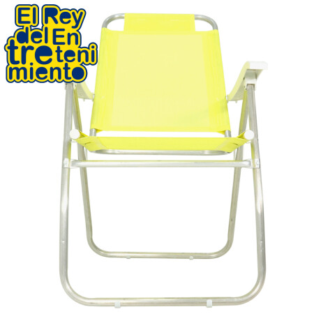 Silla Reposera Reclinable Aluminio 4 Pos 120 kg N1 Amarillo